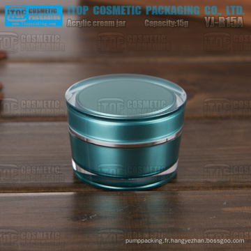 YJ-R50 50g couleur correcte correspondant double paroi haute acrylique transparent 50g cône rond jar